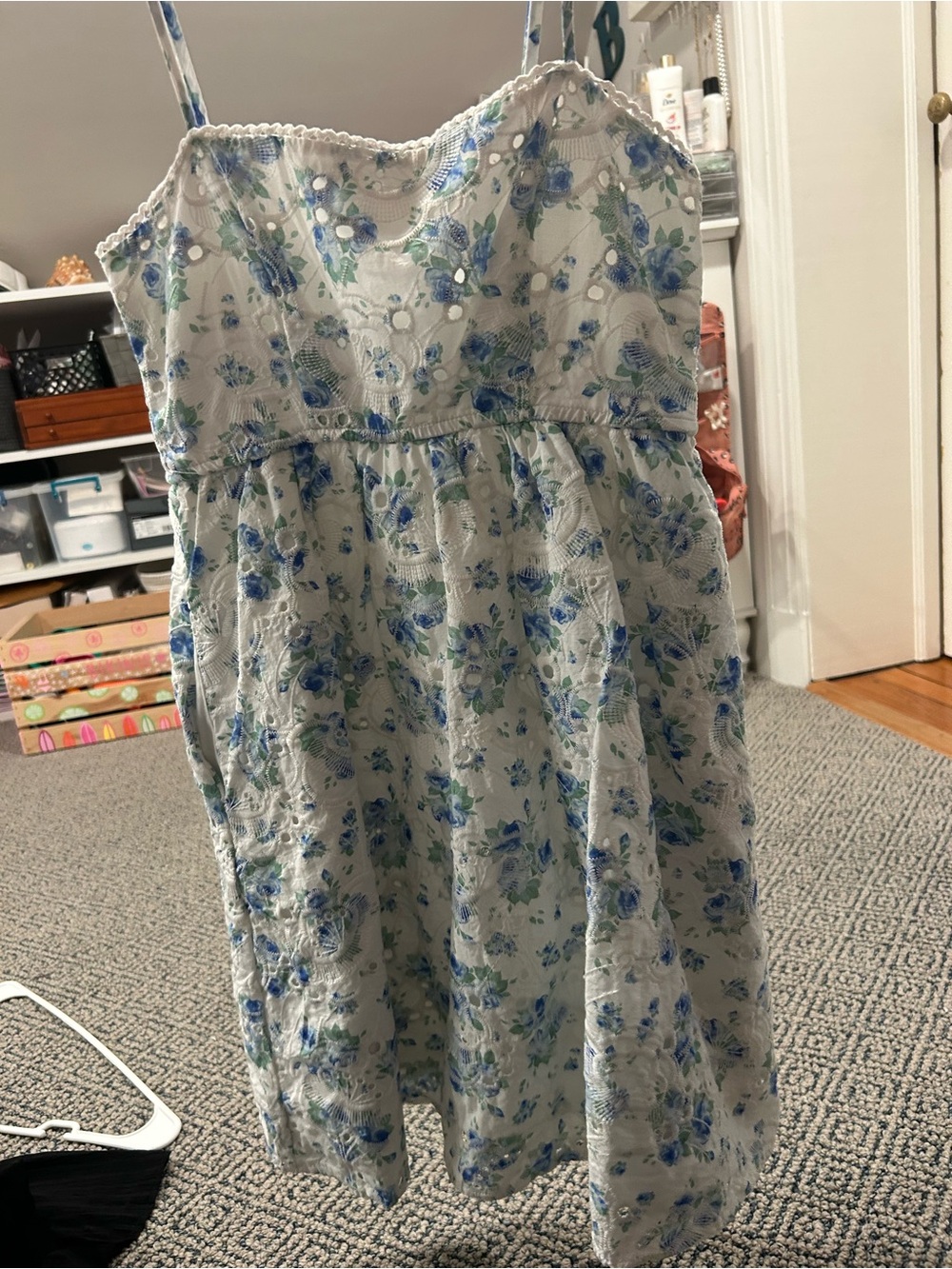 Alter’d State Girls Floral Eyelet Sundress - Blue & White